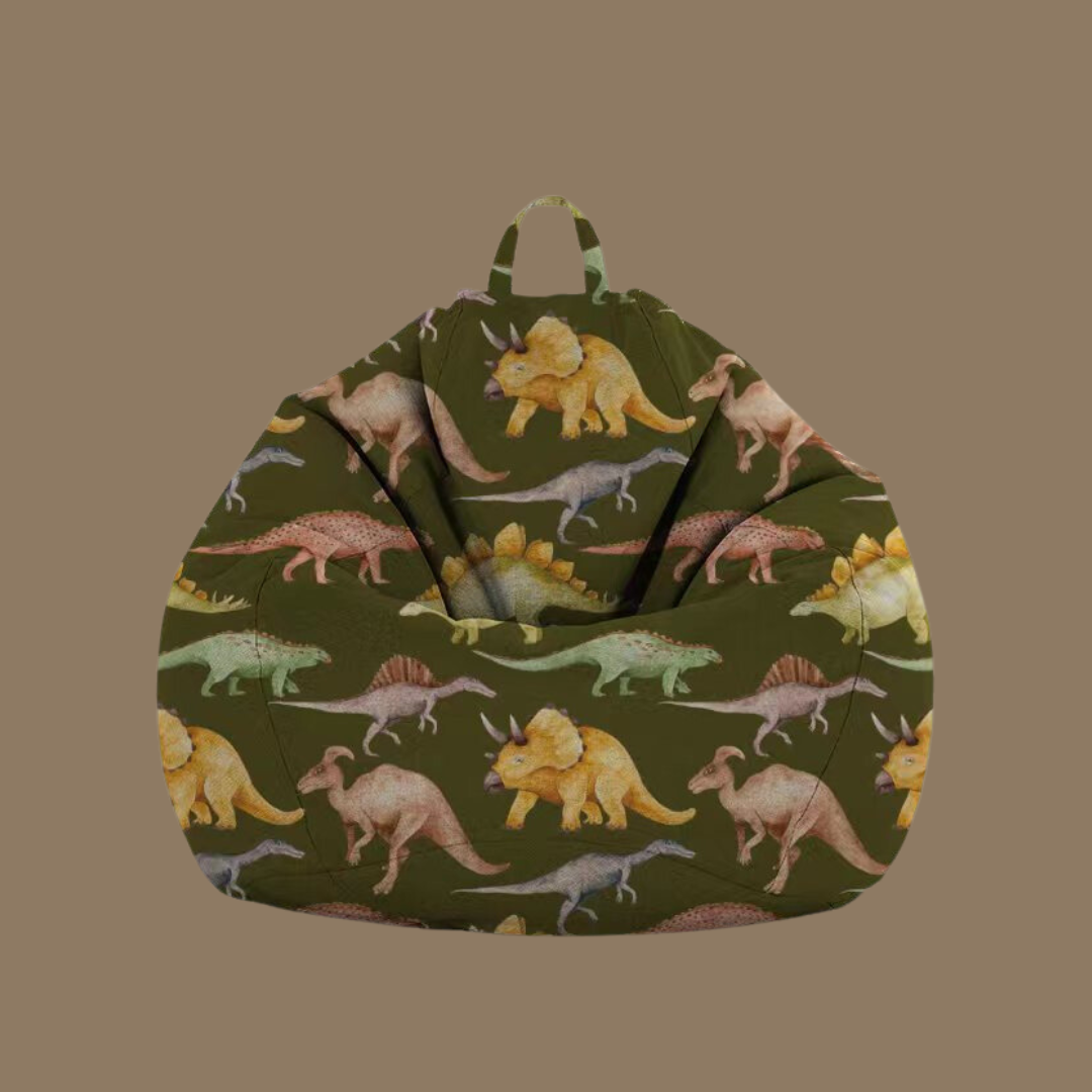 Kids Bean Bag Chair Dinosaurs Olive e b co. eandbco