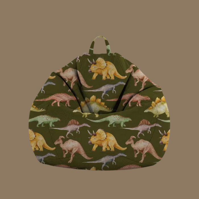 Kids Bean Bag Chair | Dinosaurs Olive
