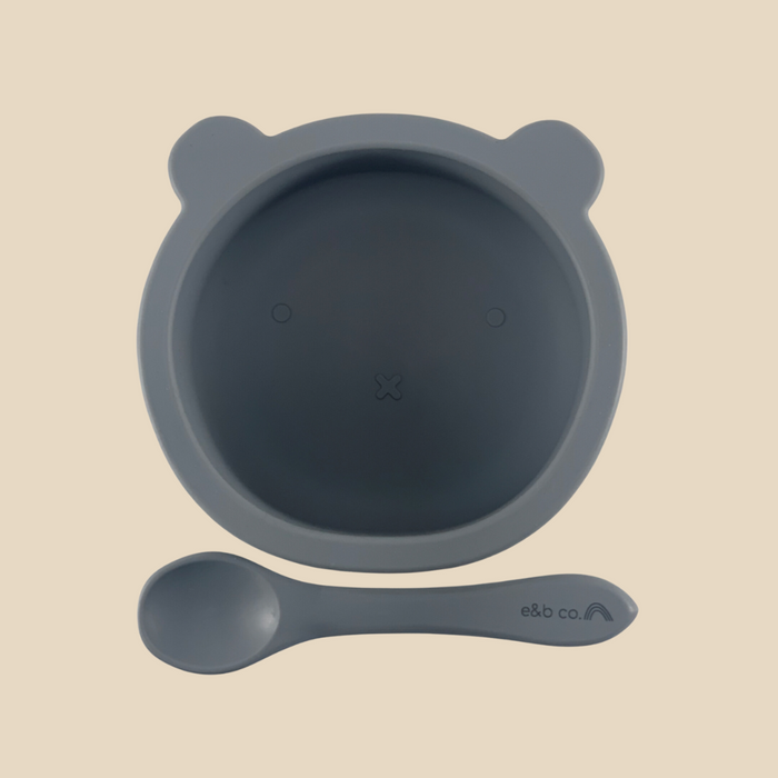 Silicone Suction Bear Bowl | Steel